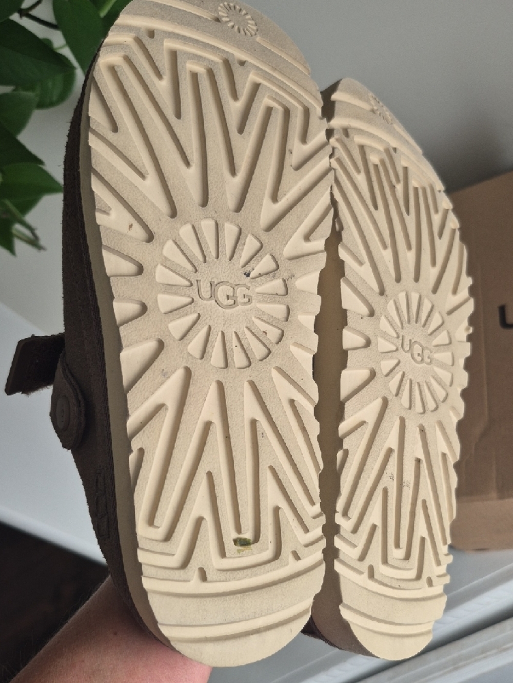 UGG Goldenstar Women's Suede Slip-On Clog in Hickory - Picture 4 of 5